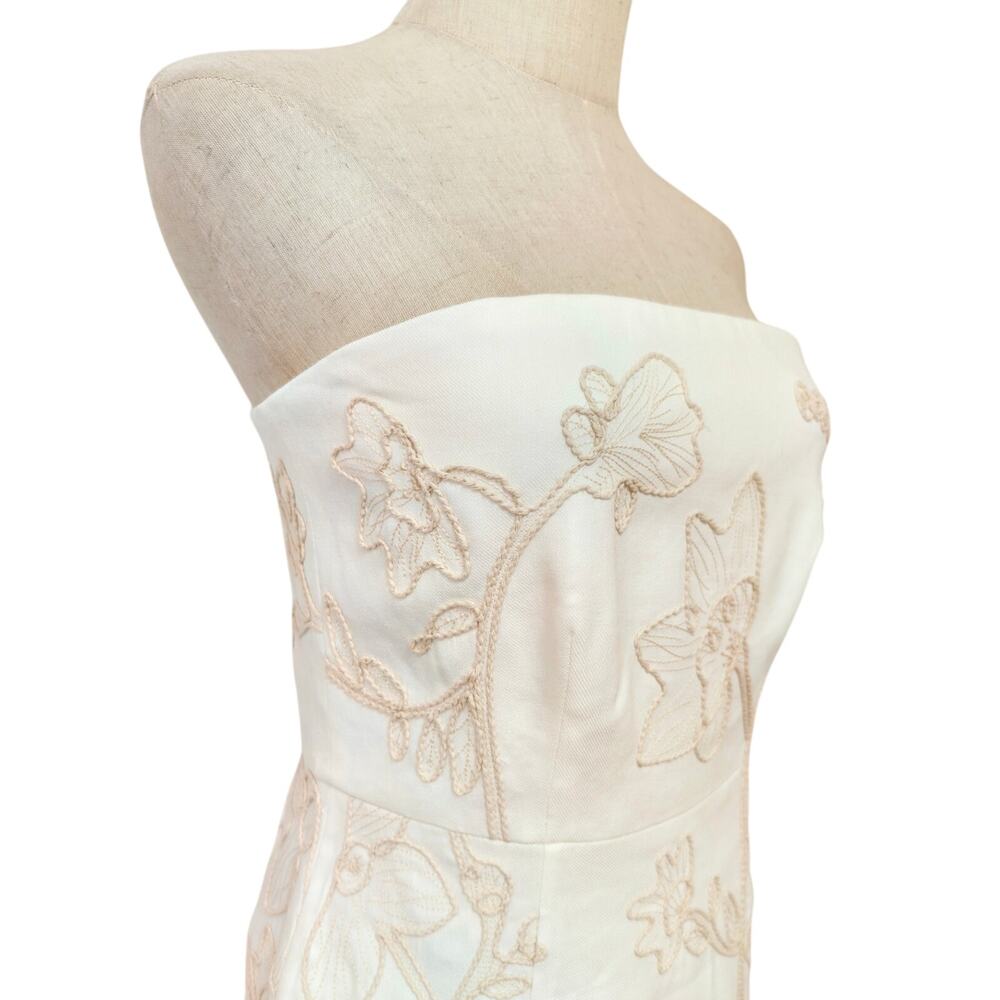 Veronica Beard Netia Strapless Embroidered Dress US 4 - Picture 6 of 8